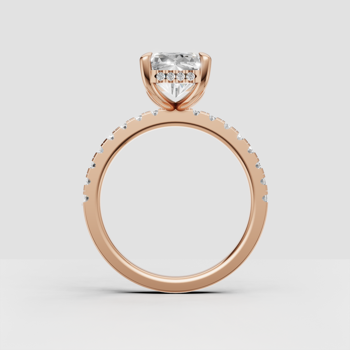 Round Cut Lab Grown & Moissanite Diamond Halo Engagement Ring - Image 1