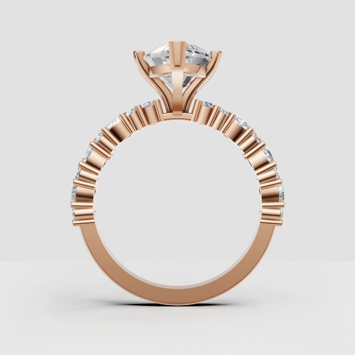 Marquise center diamond with alternating side stones