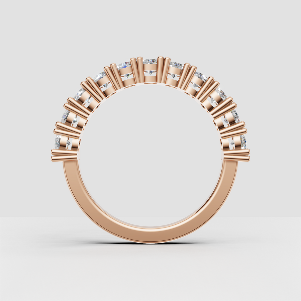 Round Brilliant Cut Diamond Half Eternity Wedding Band For Her