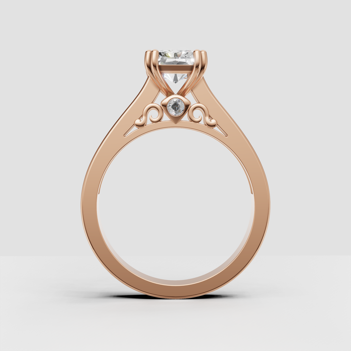 Luxury radiant cut engagement ring with diamond accents
