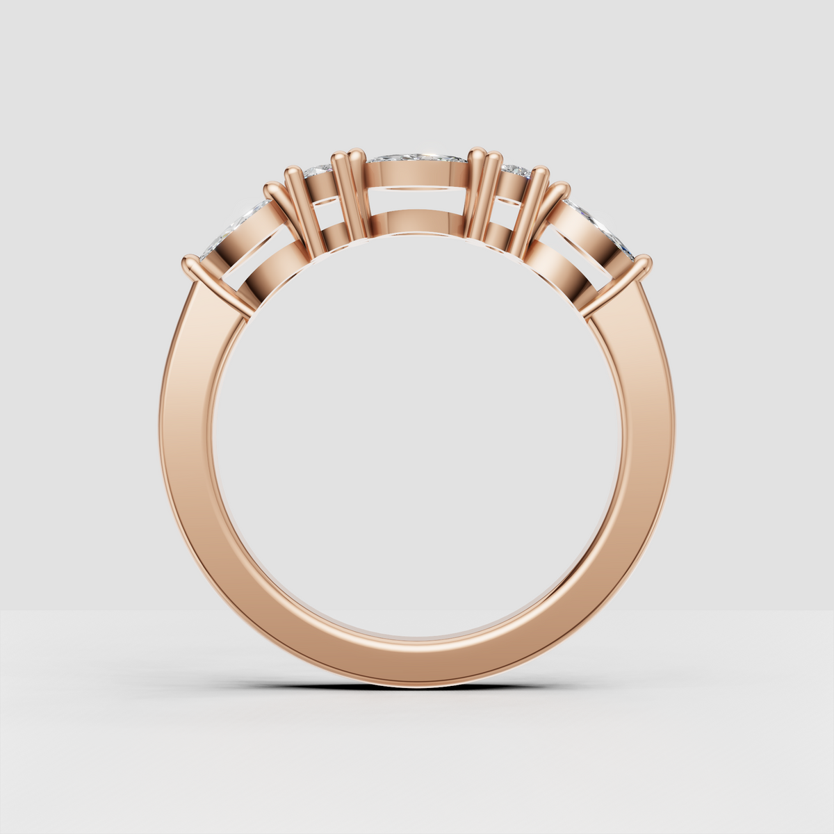 Emerald Cut Lab Grown & Moissanite Diamond Eternity Wedding Band - Image 1