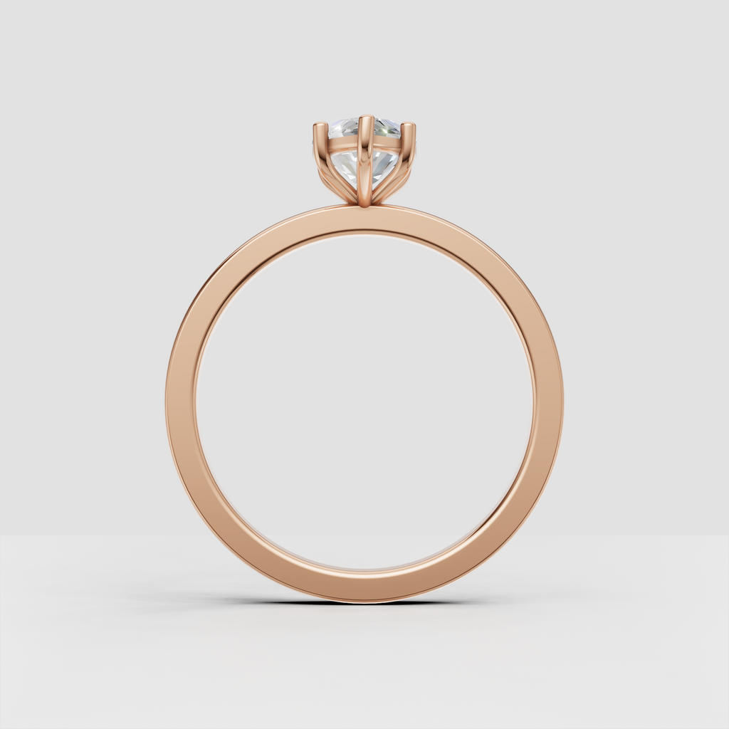 Elegant marquise solitaire engagement ring viewed from the front