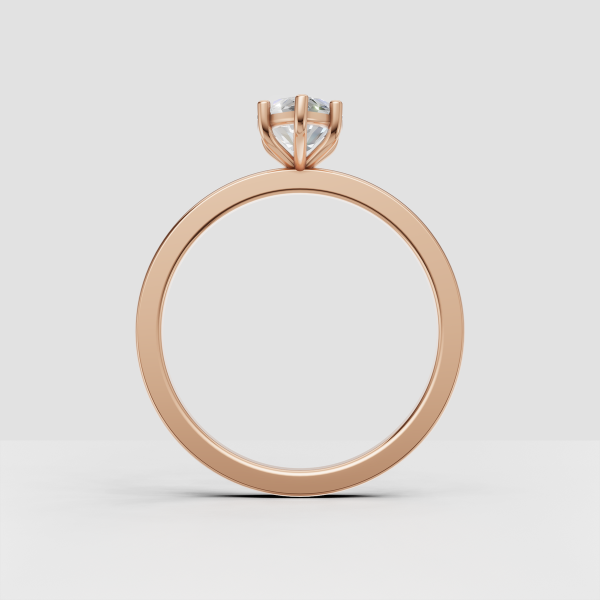Elegant marquise solitaire engagement ring viewed from the front