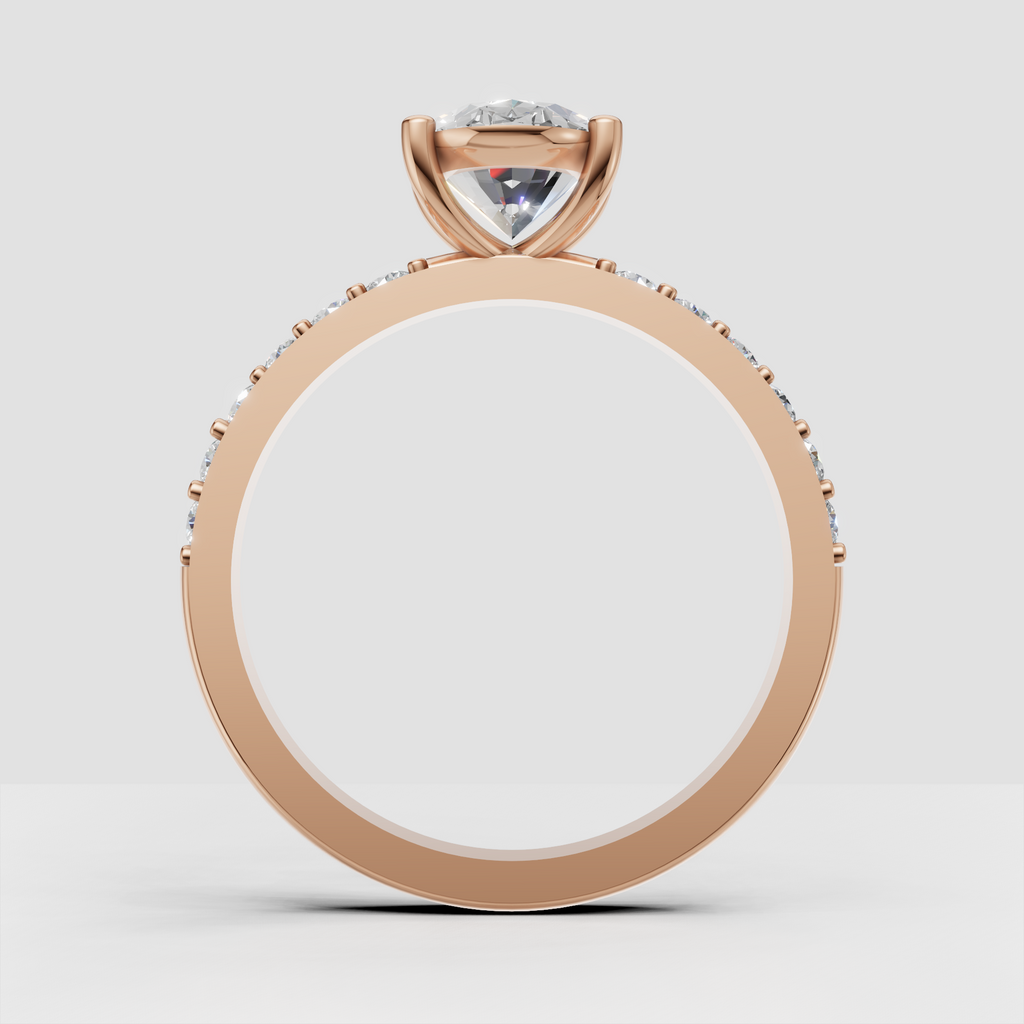 Elegant round diamond engagement ring with ornate open gallery