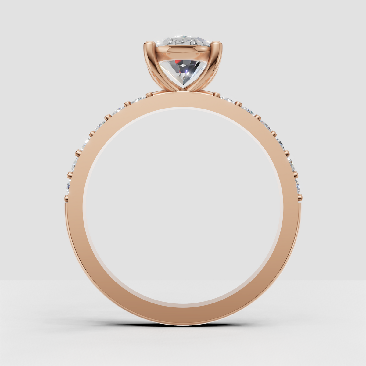Elegant round diamond engagement ring with ornate open gallery