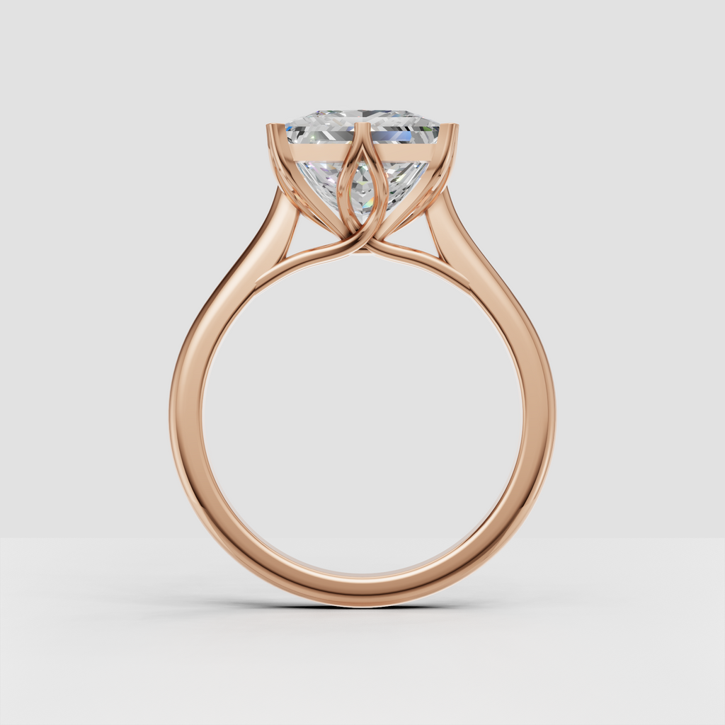 Refined princess cut diamond bridal engagement ring