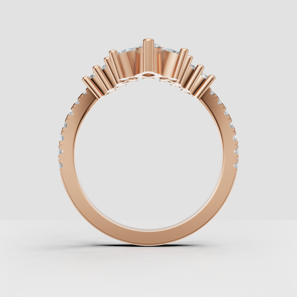 Elegant marquise diamond contour ring