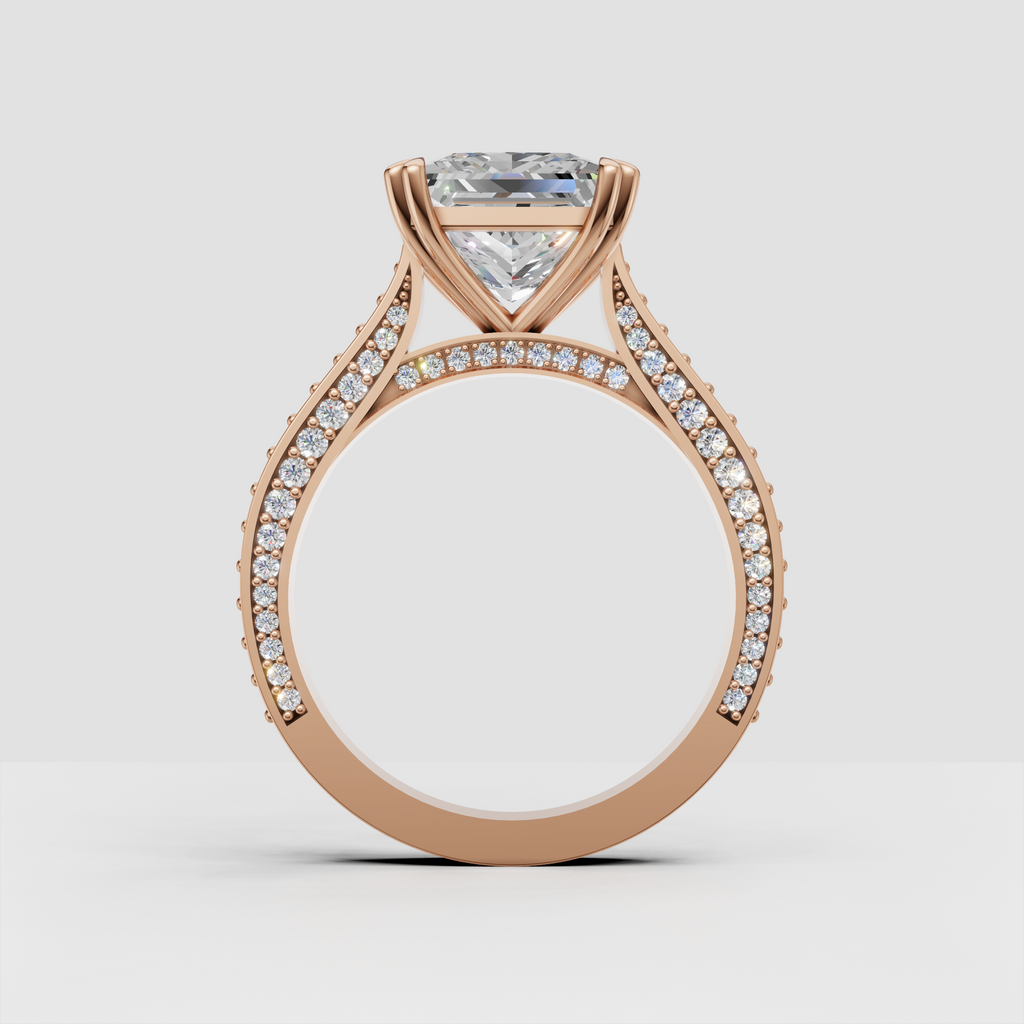 Luxury princess cut diamond engagement ring