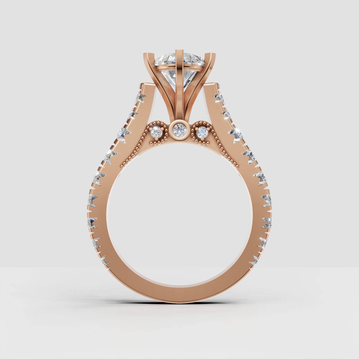 Sophisticated pear cut diamond ring with timeless vintage design