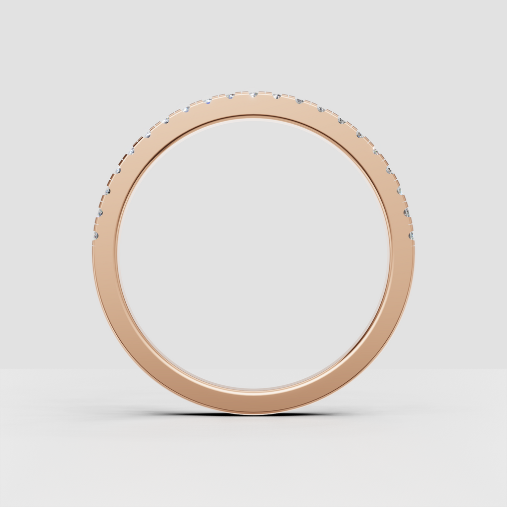 Round brilliant diamond bar-set ring shown from multiple angles