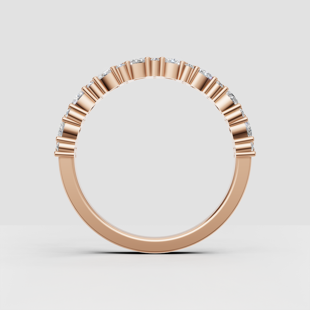 Half eternity yellow gold diamond wedding ring