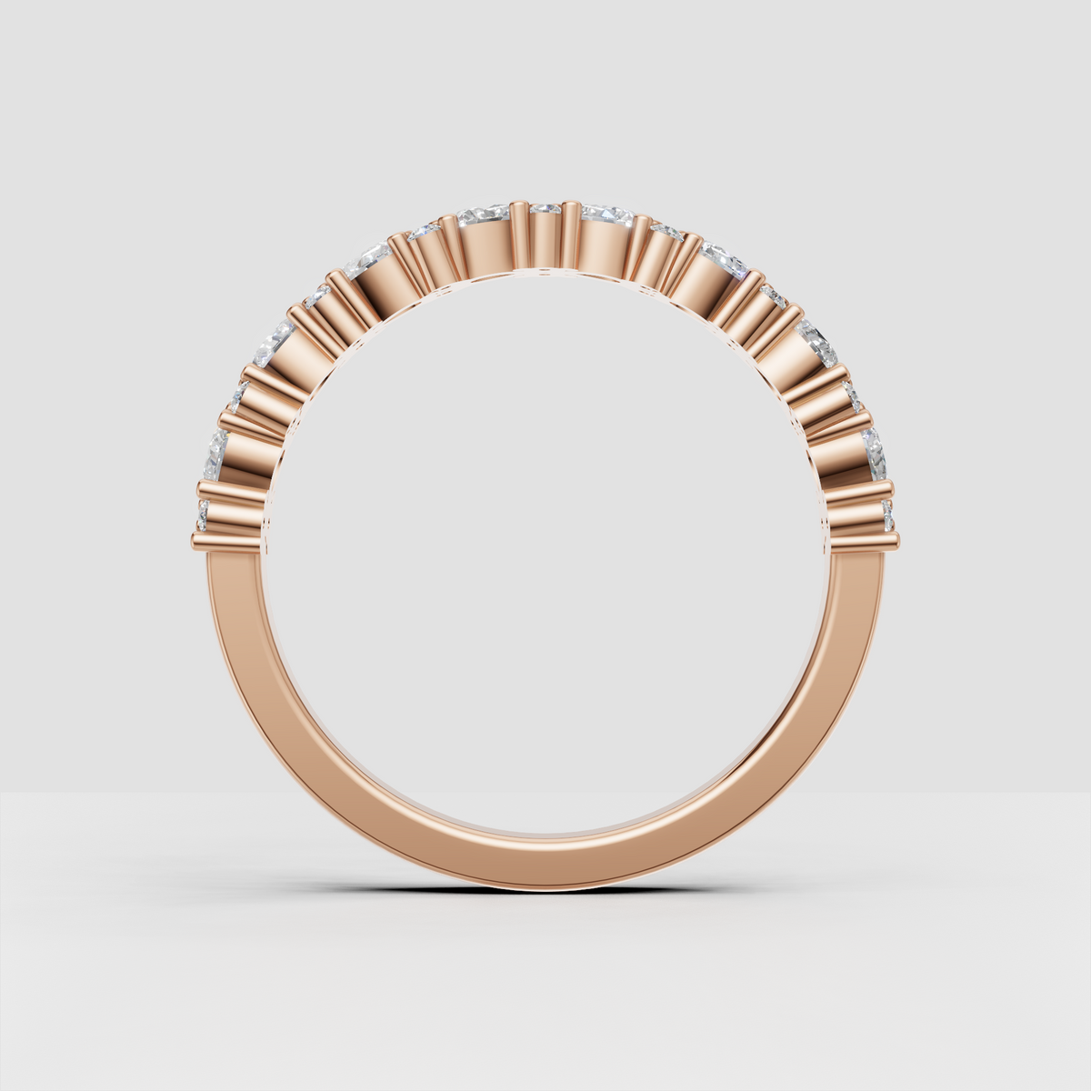 Half eternity yellow gold diamond wedding ring