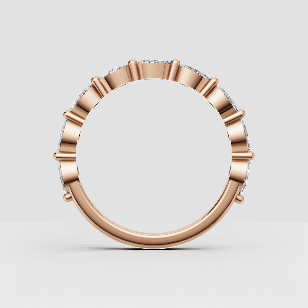 Modern marquise diamond stackable ring in yellow gold