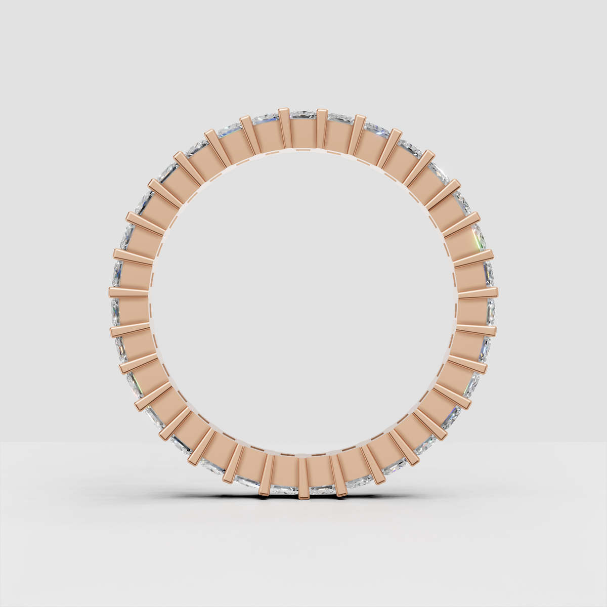 Oval Cut Lab Grown & Moissanite Diamond Eternity Wedding Band - Image 1