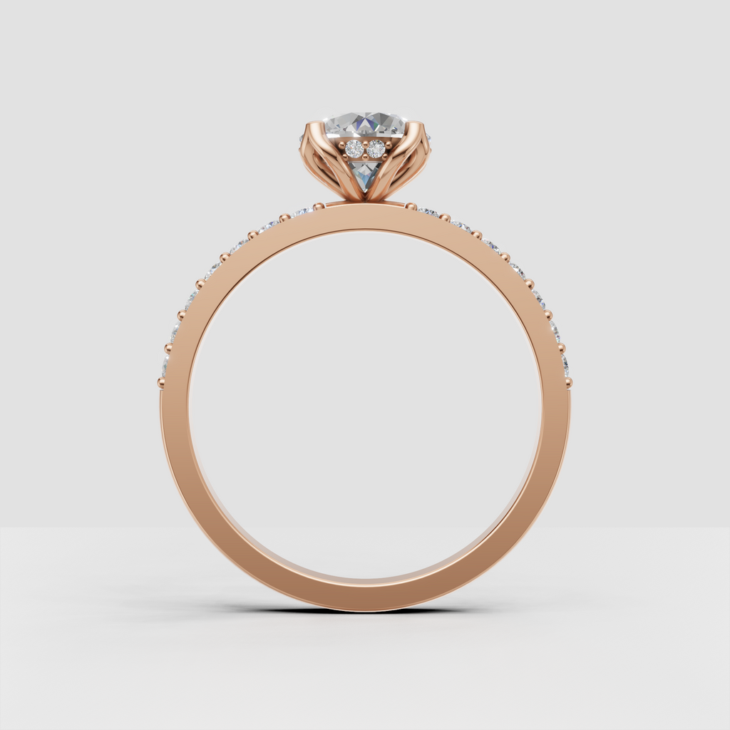 Round diamond engagement ring side profile