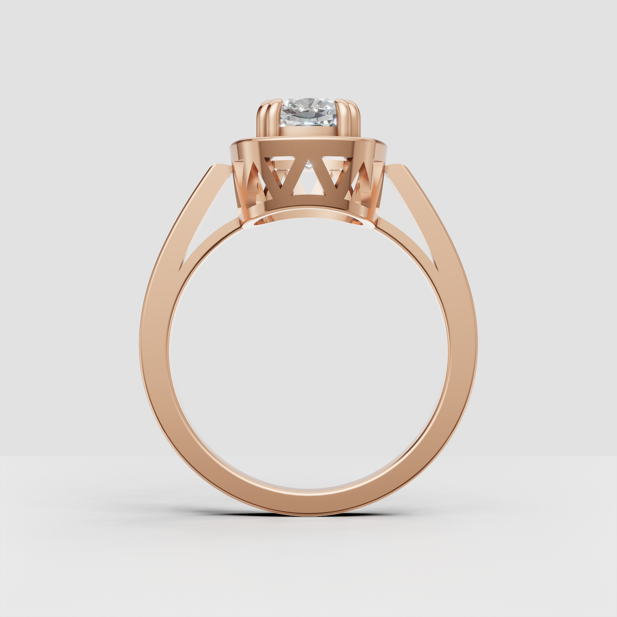 Cushion Diamond Halo Pave Engagement Ring