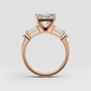 Princess solitaire ring with baguette side diamonds