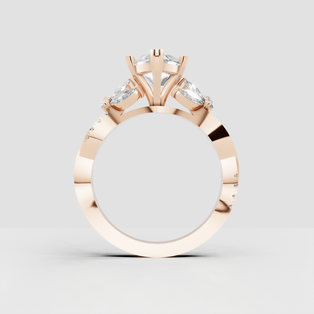 Sophisticated marquise diamond ring with sparkling side detailing