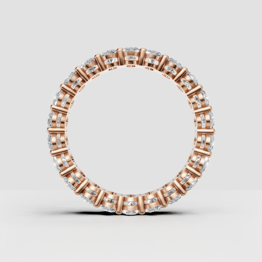 Elegant oval diamond stacking ring in yellow gold