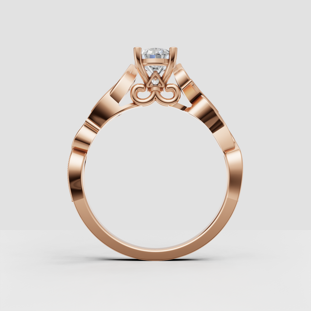 Antique inspired pear cut diamond engagement ring for her
