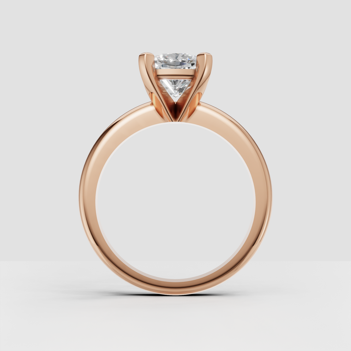 Baguette Cut Lab Grown & Moissanite Diamond Halo Engagement Ring - Image 1
