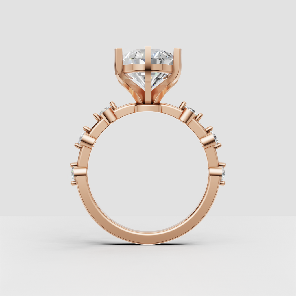 Pear diamond engagement ring with open gallery setting