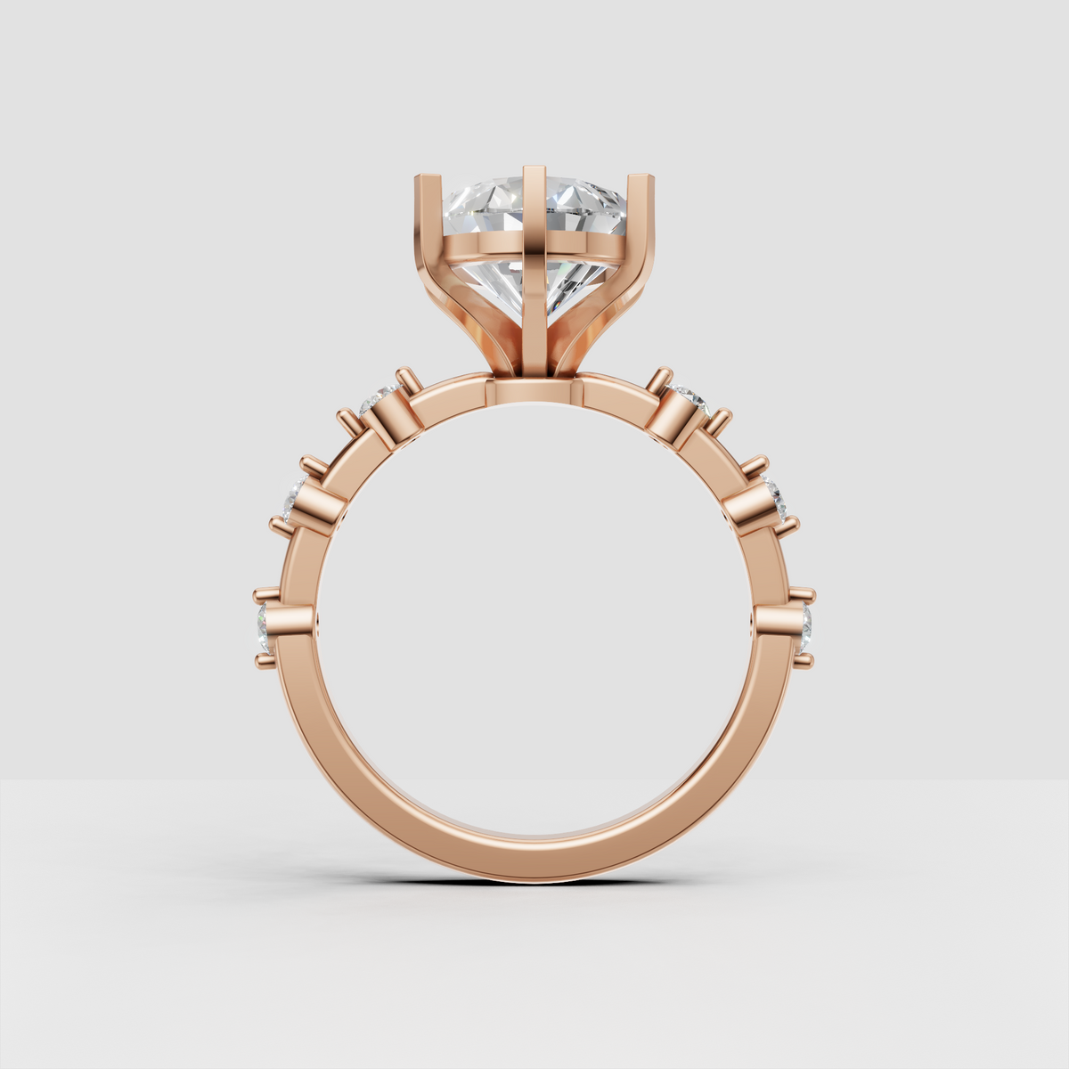 Pear diamond engagement ring with open gallery setting
