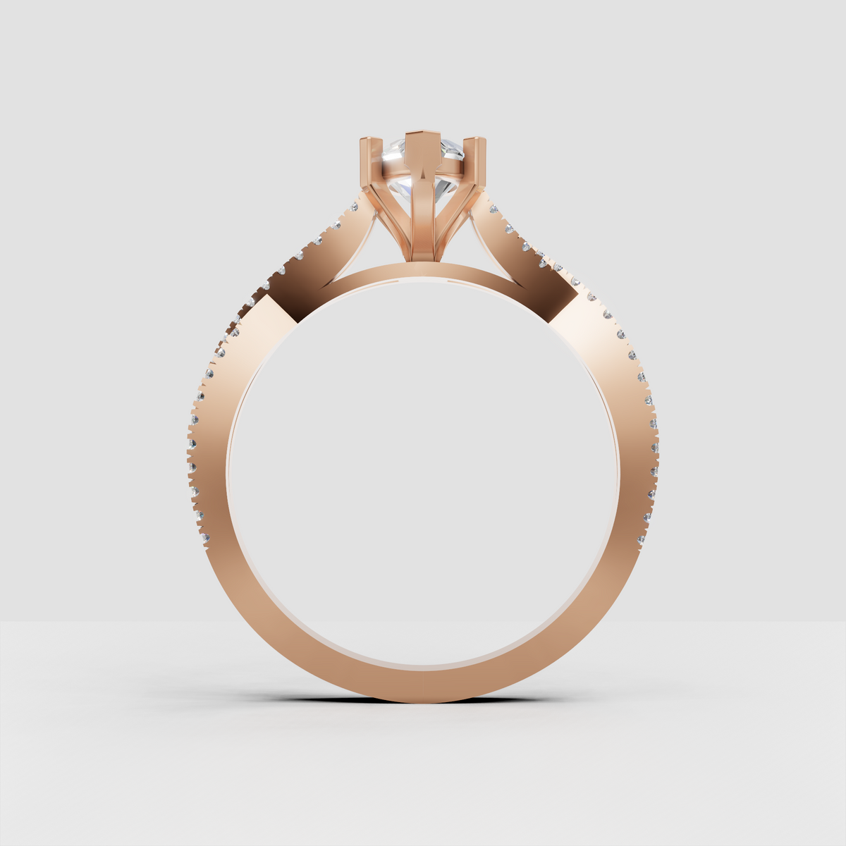 Luxury marquise center ring with double rows of sparkling accent stones