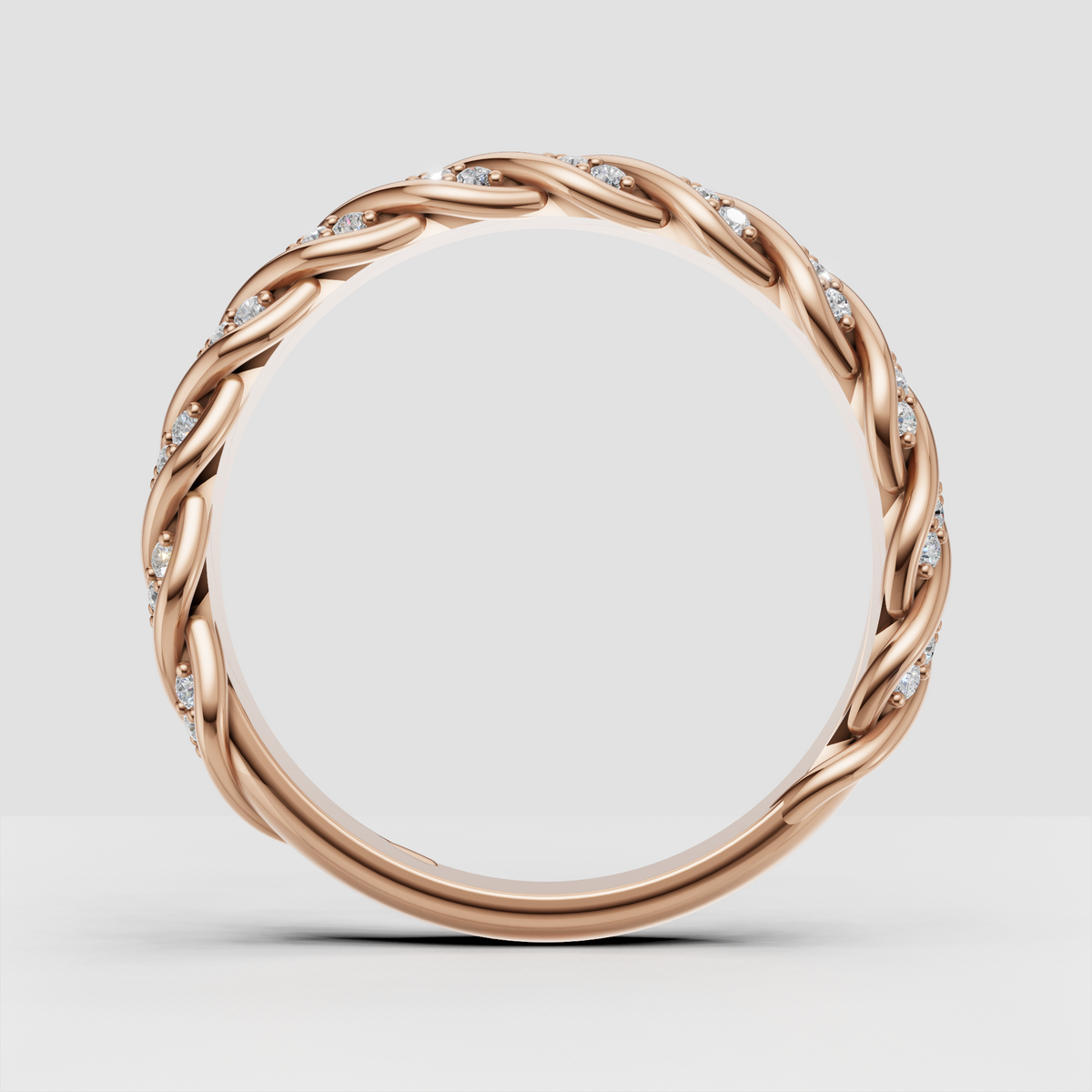 Round diamond stacking band