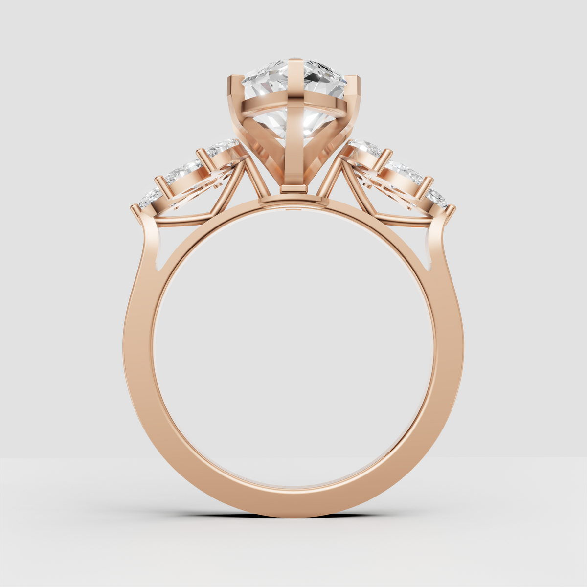 Marquise center stone engagement ring