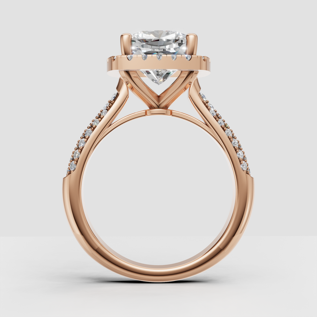 Classic cushion diamond engagement ring in yellow gold