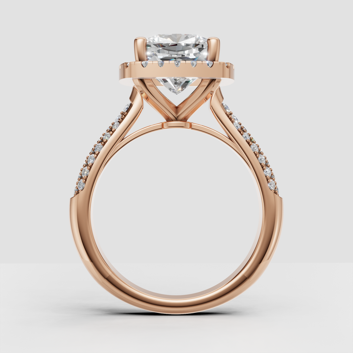 Classic cushion diamond engagement ring in yellow gold