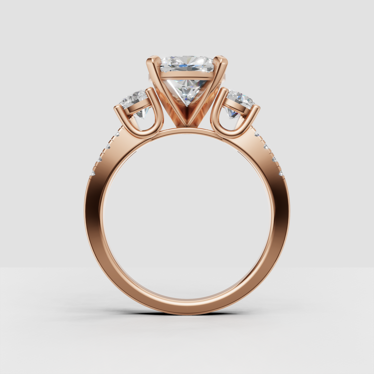 Elegant yellow gold oval diamond engagement ring with side stones