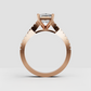 Trillion Cut Lab Grown & Moissanite Diamond Halo Engagement Ring - Image 1