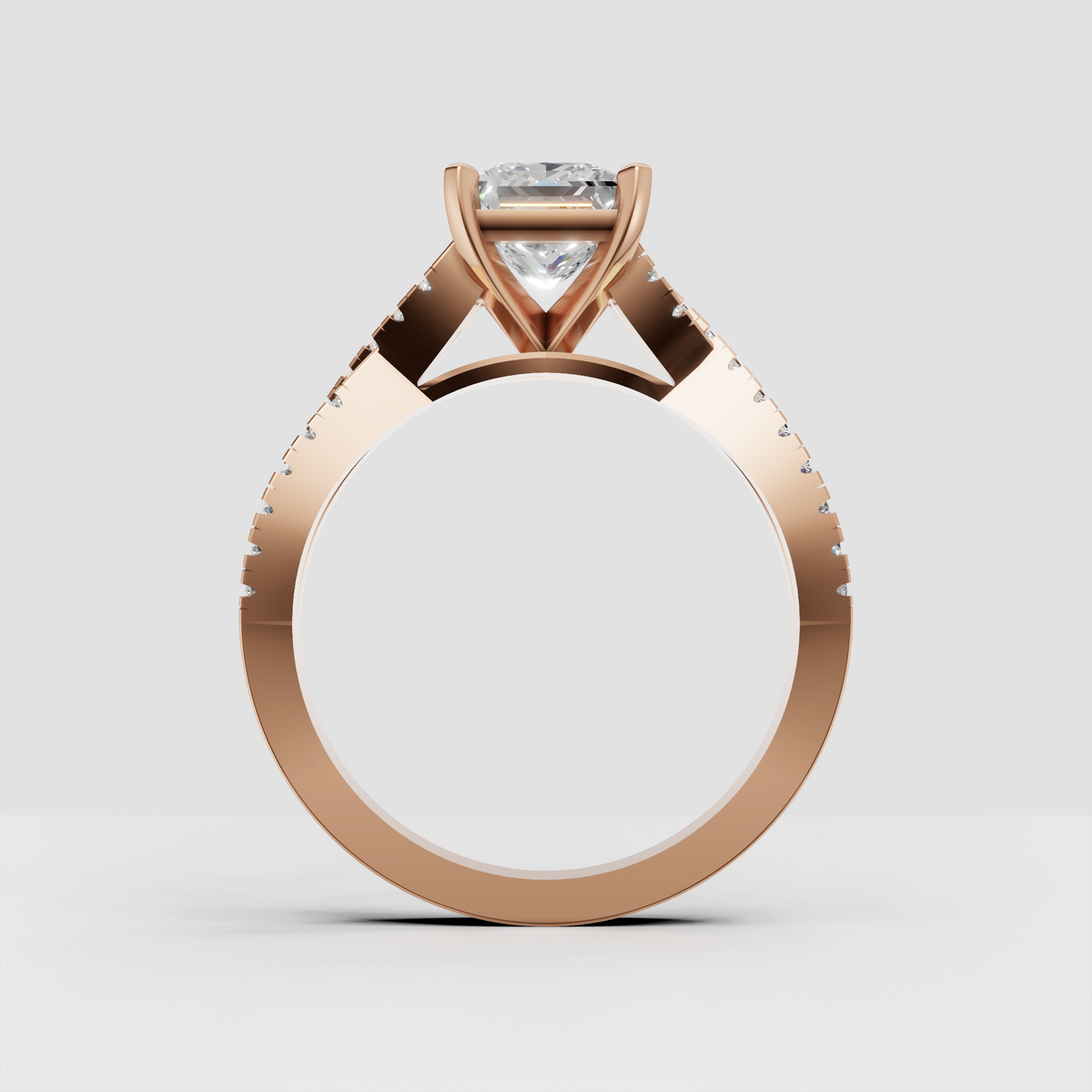 Trillion Cut Lab Grown & Moissanite Diamond Halo Engagement Ring - Image 1