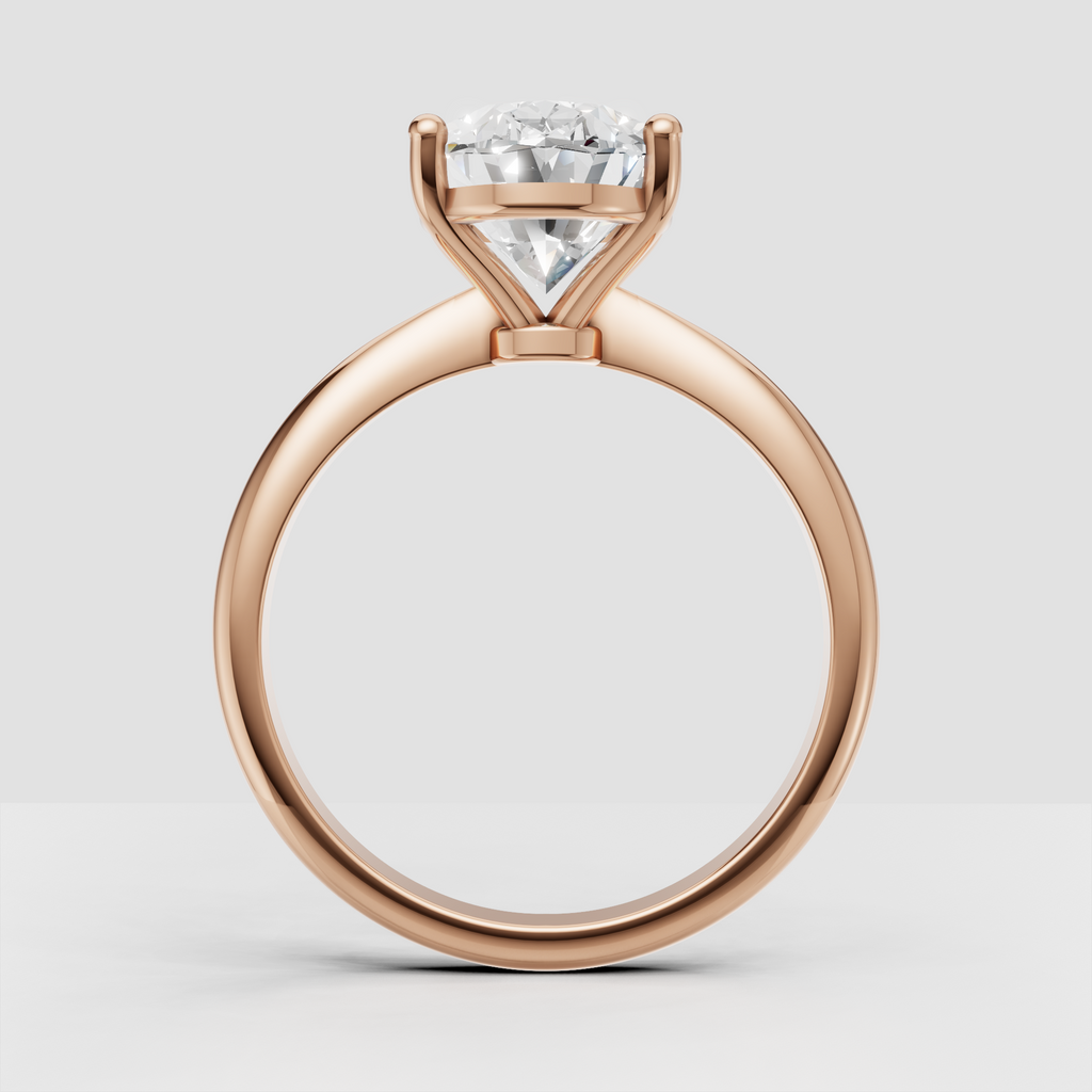 Oval Diamond engagement ring with elevated four-prong basket setting