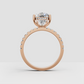Yellow gold pavé pear diamond ring