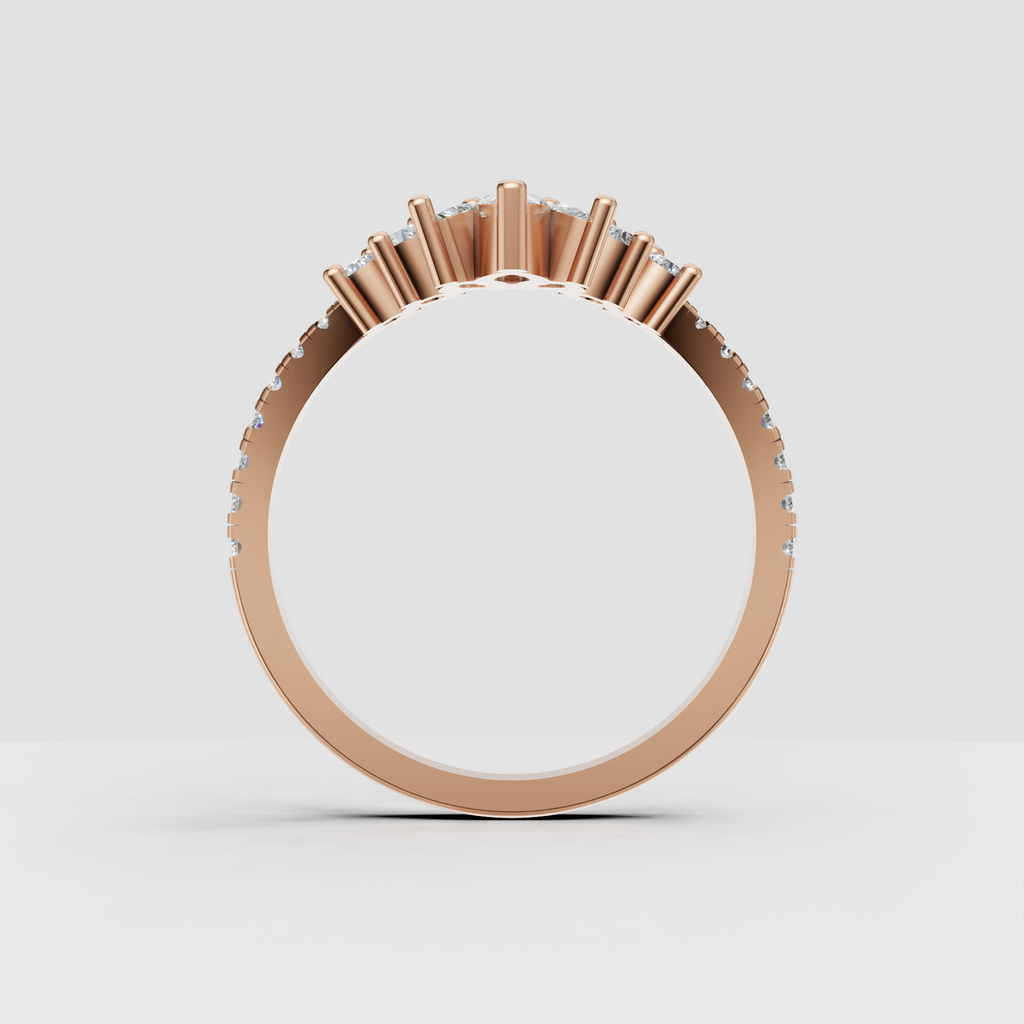Polished yellow gold bridal diamond band