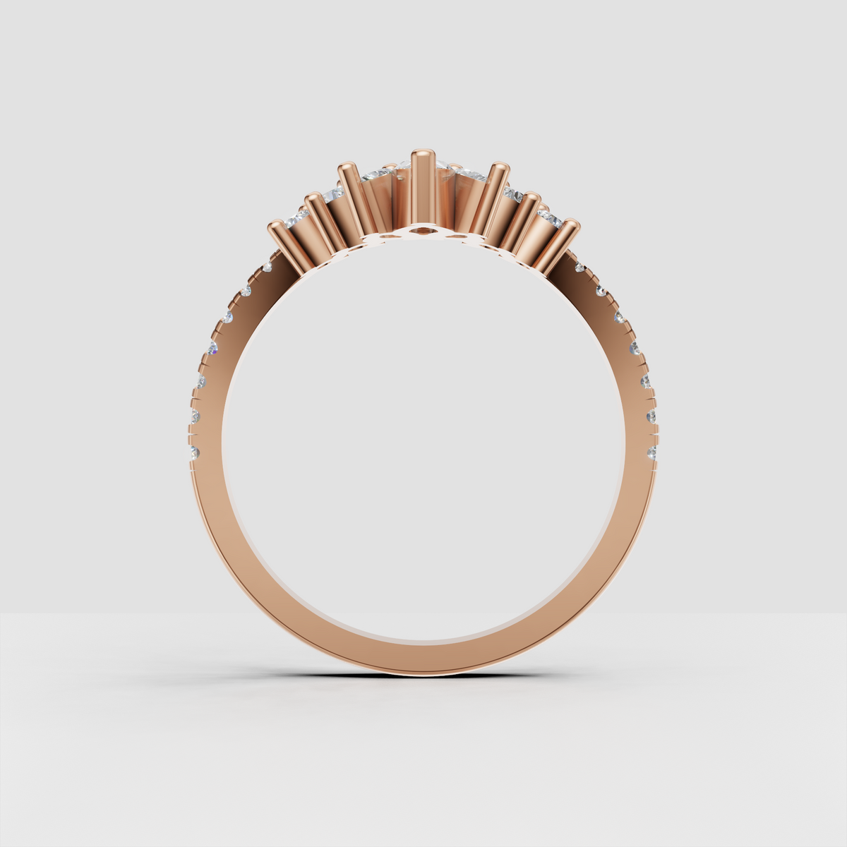 Polished yellow gold bridal diamond band
