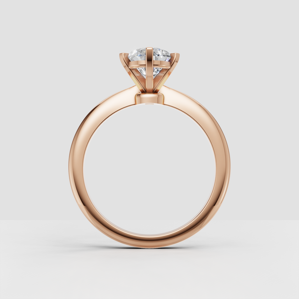 Pear-Shaped Diamond Solitaire Reverse Tapered Shank Engagement Ring
