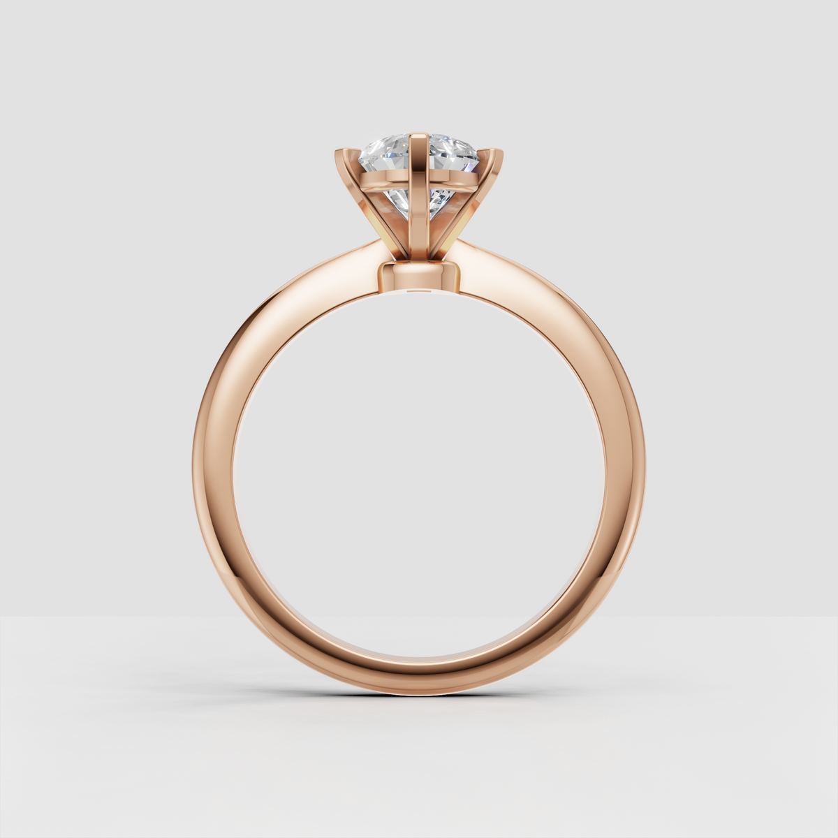 Pear-Shaped Diamond Solitaire Reverse Tapered Shank Engagement Ring