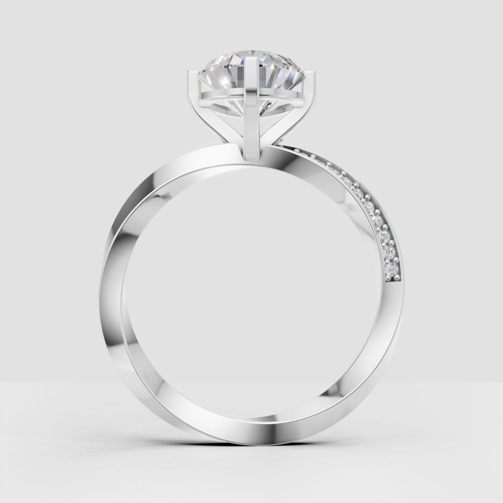 Tapered yellow gold diamond ring