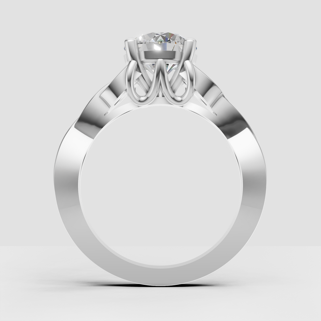 14K yellow gold ring with round diamond and open gallery
