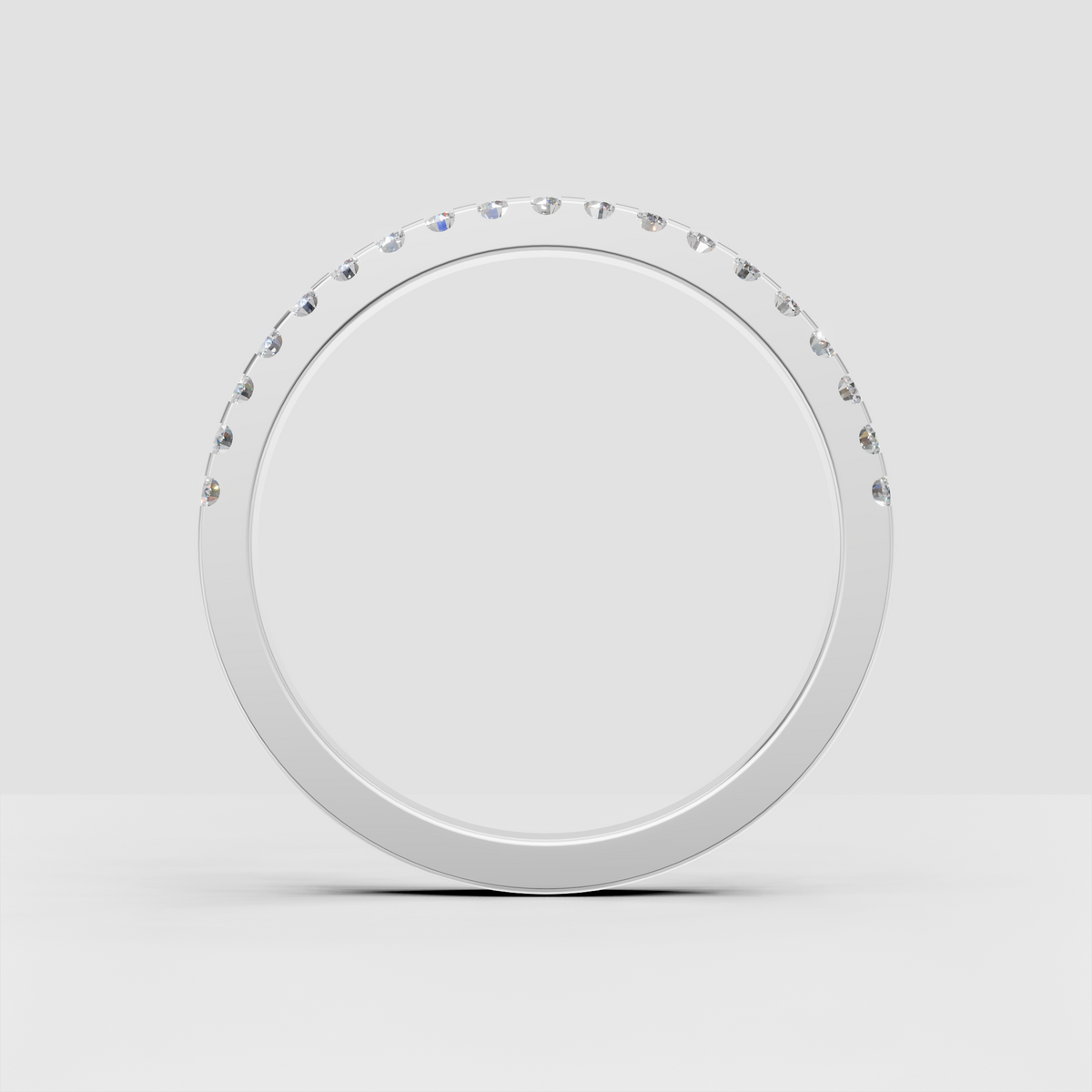 Luxury round cut diamond band with polished metal finish