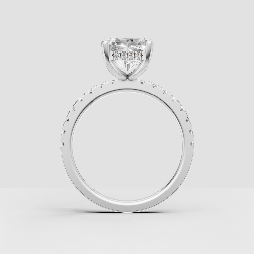 Round Cut Lab Grown & Moissanite Diamond Halo Engagement Ring - Image 2