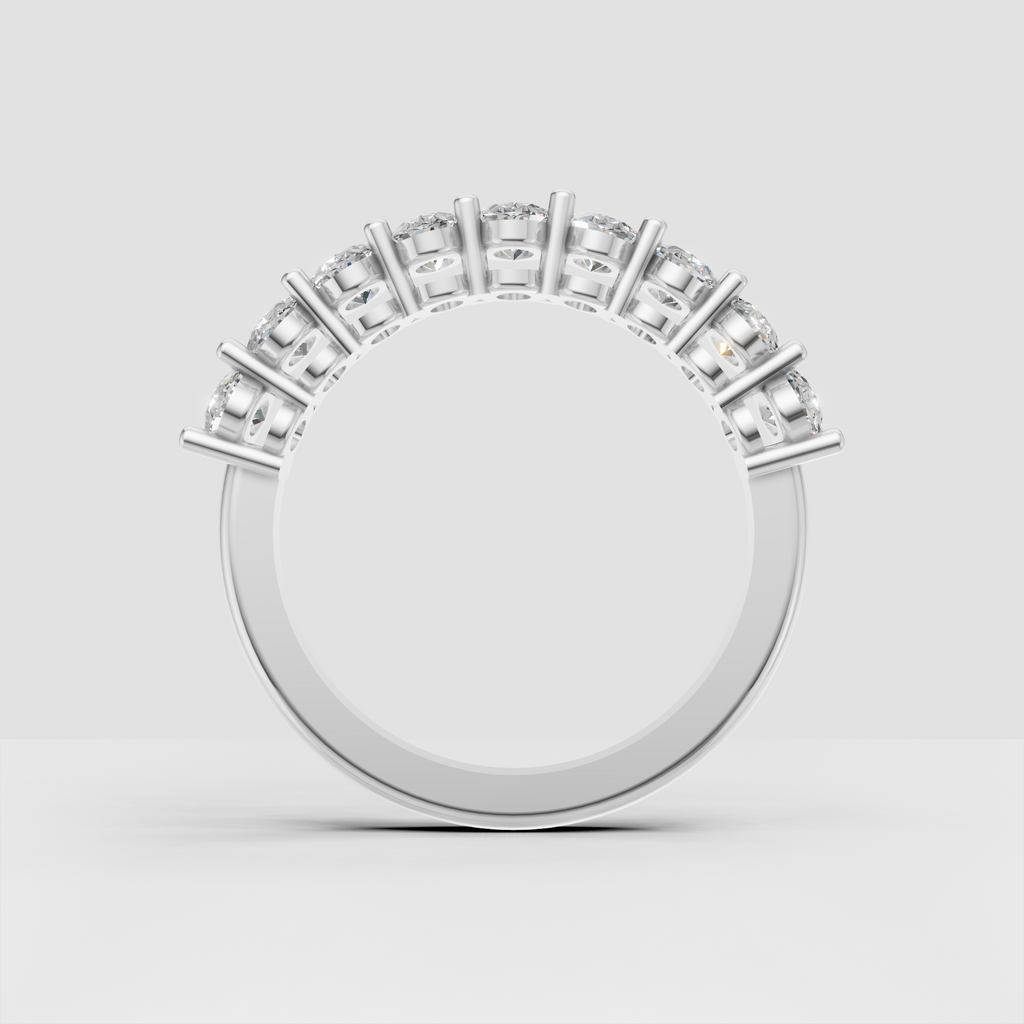 Luxury oval-cut diamond band ring with continuous brilliance around the shank