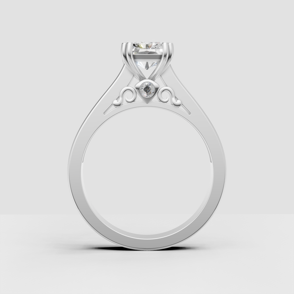 Elegant yellow gold radiant engagement ring