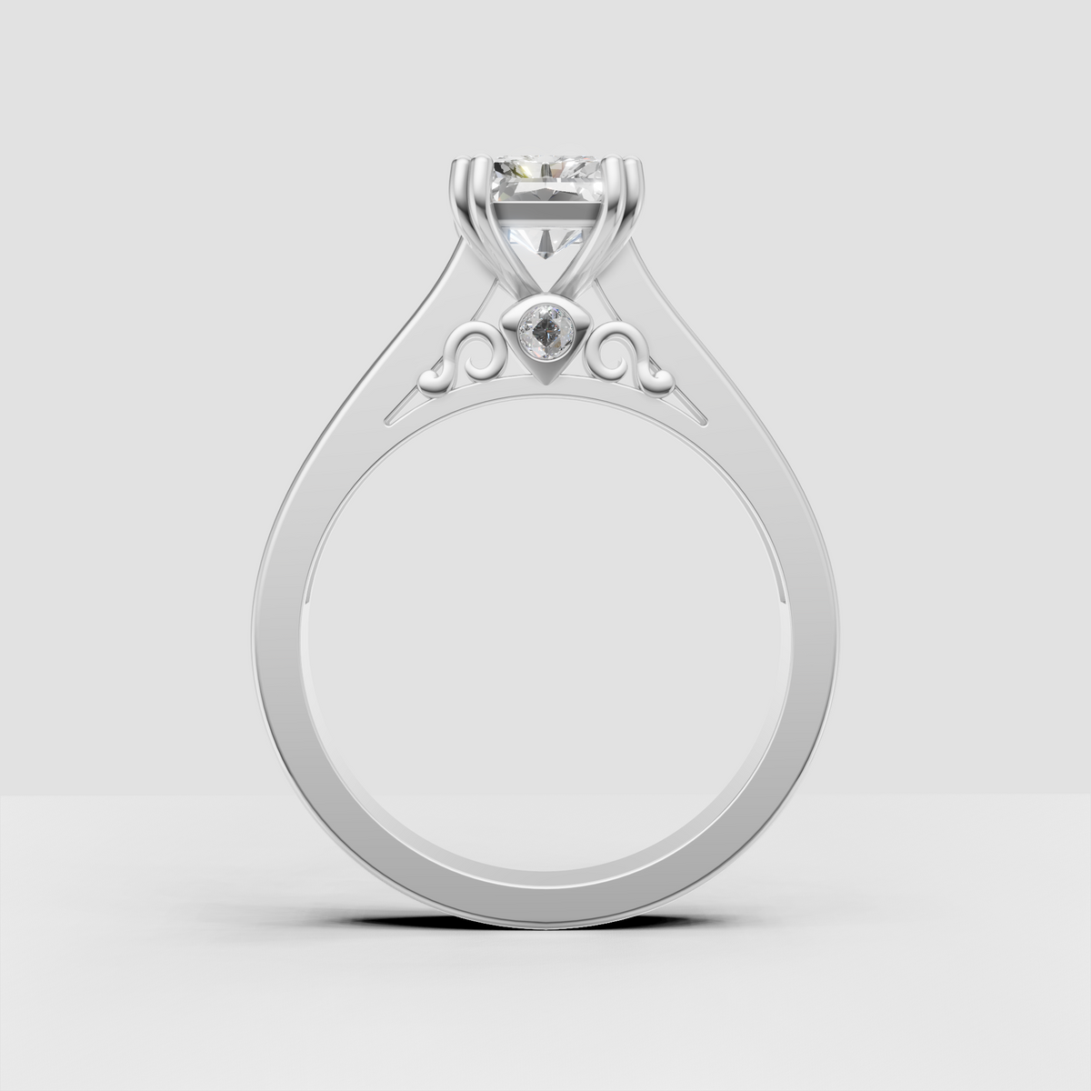 Elegant yellow gold radiant engagement ring