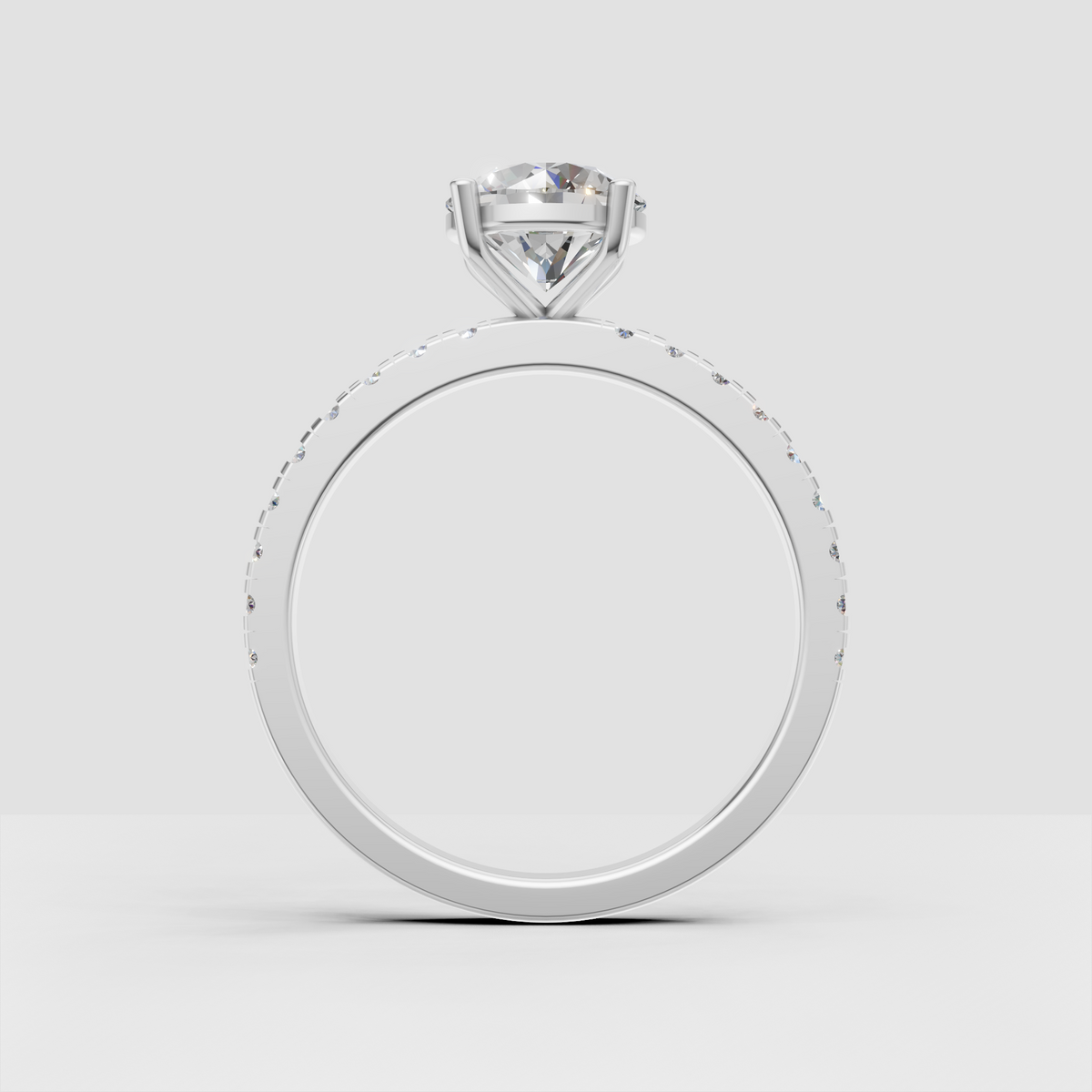Yellow gold engagement ring with round diamond center stone