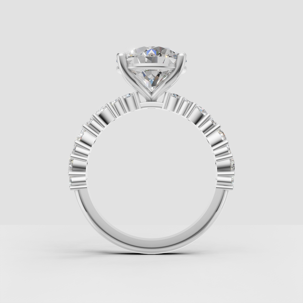 Round cut diamond solitaire ring designed for modern brides